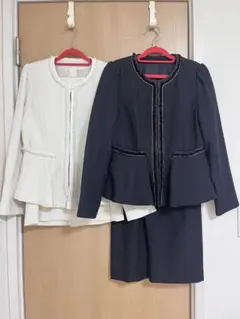 レディースフォーマル ネイビー・ホワイト2着セット