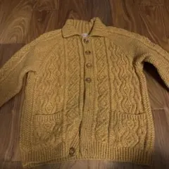 スコットランド製　INVERALLAN ケーブル編みウールセーター