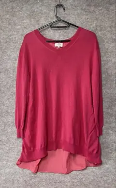 【3715】LANVIN en Bleu バックリボン Vネック ニット 38のサムネイル