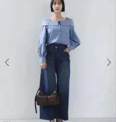 VISオフショルライクロングスリーブブラウス/イージーケアのサムネイル
