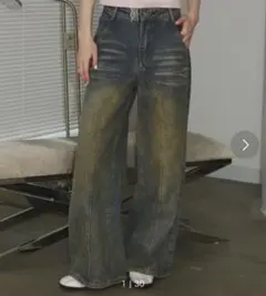 ヴィンテージ加工 ワイドデニムパンツのサムネイル