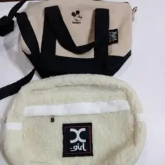 X-girl ボアポーチ＆2ＷＡＹショルダーバックセット