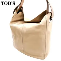 TOD'S トッズ ハンドバッグ レザー ベージュブラウン 肩掛け トートバッグ