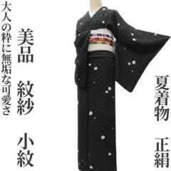 ゆめsaku 美品 夏着物 正絹 変わり紗 居敷当て 手縫い仕立 小紋P-175 ゆめsaku 美品 夏着物 正絹 変わり紗 居敷当て 手縫い仕立 小紋P-175
