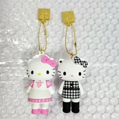ハローキティ展　シークレットマスコットチャームA　ウェイター　千鳥格子