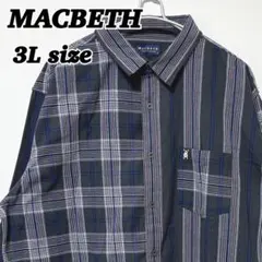の*ん様 MACBETH マクベス シャツ 長袖 ストライプ ブルドッグ 刺繍のサムネイル