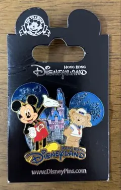香港ディズニーランド ミッキー ダッフィー ピンバッジ
