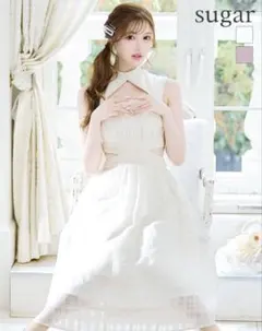 DEA. ディア フレア ロングドレス ワンピース キャバドレス アイボリー 白