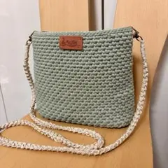 もちもちの手触り♪手編みのショルダーバッグ