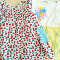 90サイズ　女の子ワンピース2枚セット　ラグマート