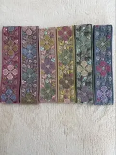 インド刺繍リボン✳︎大特価価格✳︎1m×6本セット［26C］