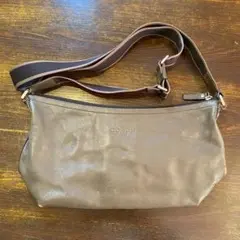 TC151　COACH　コーチ ブラウンレザーショルダーバッグ