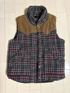 チェック柄フリースベスト　Mサイズ