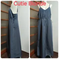 フロントジップ キャミワンピース ロング丈