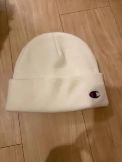 Champion ホワイト ニット帽 フリーサイズ
