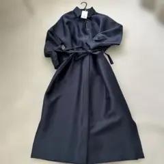 edit & co. オーガンジーダブルクロスシャツドレス (ネイビー)サイズ2 