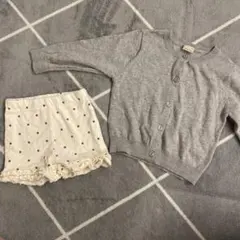 プティマイン　長袖　カーディガン　インナーパンツ　短パン　80 90