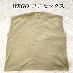 美品 WEGO アクリルニットベスト M ベージュ ユニセックス　メンズ