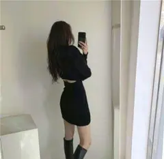 Bツイスト ニット ワンピース ワンピ 可愛い 暖か 秋 冬 フェミニン 1%