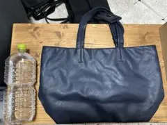 ネイビー トートバッグ IDケース付き