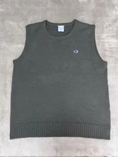 Champion ニットベスト オリーブ