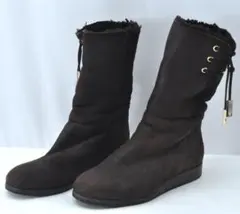 JIMMY CHOO スエード ムートンブーツ ブラウン 36 TA2459