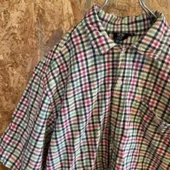 AE8862 CARY LINDEN 半袖Tシャツ グリーン チェック