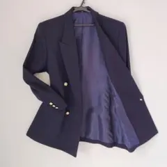 【極美品/日本製】ダブルブレスト 4B テーラードジャケット 紺ブレ 金ボタン
