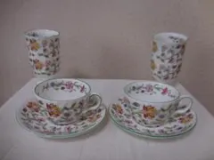 未使用美品 ミントン ハドンホール カップ＆ソーサー 2客 & コブレット２つ