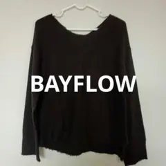 BAYFLOW裾切りっぱなしグレーのニットカットソーサイズ3