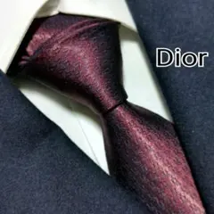 美品 ディオールオム ネクタイ Diorロゴ トロッター ジャガード 高級 光沢