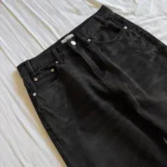 LIMPIDOCULUS コーティング加工 ブラック フレアデニムパンツ