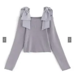 GRL オフショルダーリボンストラップニットトップス mb1546