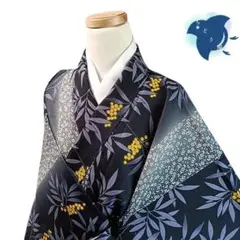 C6 ちどり屋 着物 小紋 洗える着物 化繊 紫 花柄 - メルカリ