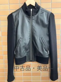 BUONA GIORNATA レザーコンビジャケット 黒