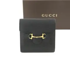 ✨新品未使用✨　GUCCI ミニ財布　GGライン　GG柄　ホースビット　がま口