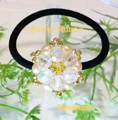 ✳シトリン✳ 天然石 ゴールド ヘアゴム クリア 大人