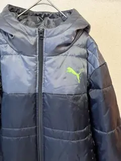 PUMA プーマ フード付き中綿ジャケット ベンチコート M ロゴ刺繍
