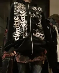 y2k パーカー　お兄系　スカル　平成ギャル　パンク