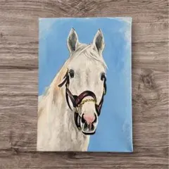 午年　馬のアクリル画　ゴールドシップ風