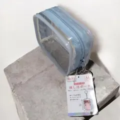 推し活 クリア ポーチ 水色 Ｍサイズ カニカン ぬいポーチ 収納 旅行 184