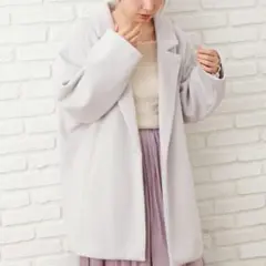 ゆるジャケット／オーバーコート ライトグレー