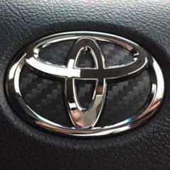 トヨタのエンブレムのステアリング用の３Ｍダイノックシートのカーボン柄ステッカー！