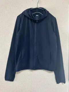 ユニクロ エアリズム UVカットメッシュフルジップパーカ ネイビーSのサムネイル