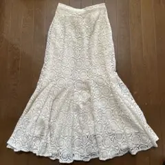 美品！Ungrid☆総レースロングマーメイドスカート　オフホワイト　フリーサイズ