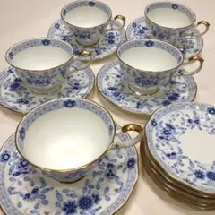 NARUMI ティーカップ＆ソーサ5客、プレート5枚 ナルミ ボーンチャイナ