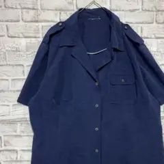 半袖シルクシャツ！アロハ　ブルーL 24