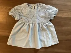 ペアマノン　半袖ブラウス 140 ライトブルー