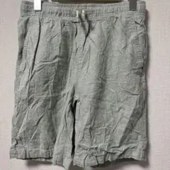オールドネイビー 無地 ハーフパンツ 膝丈 XL 灰 麻 綿 夏 お出かけのサムネイル