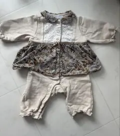 bebe 花柄 レース カバーオール 70